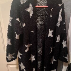 Black and White Star Pattern Sweater